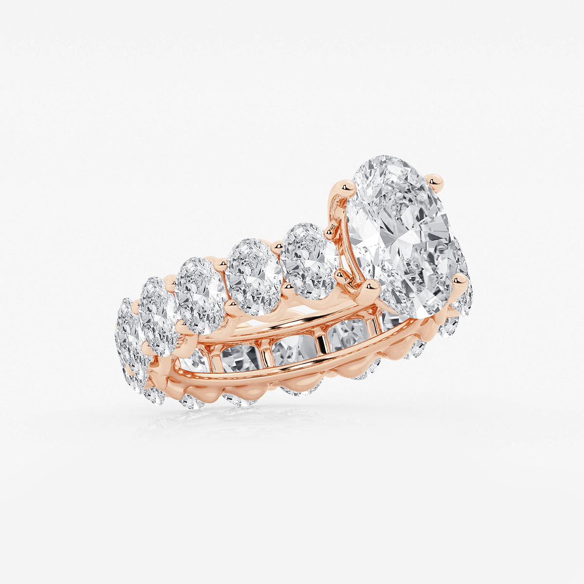 Additional Image 1 for  8 ctw Oval Lab Grown Diamond Eternity Engagement Ring