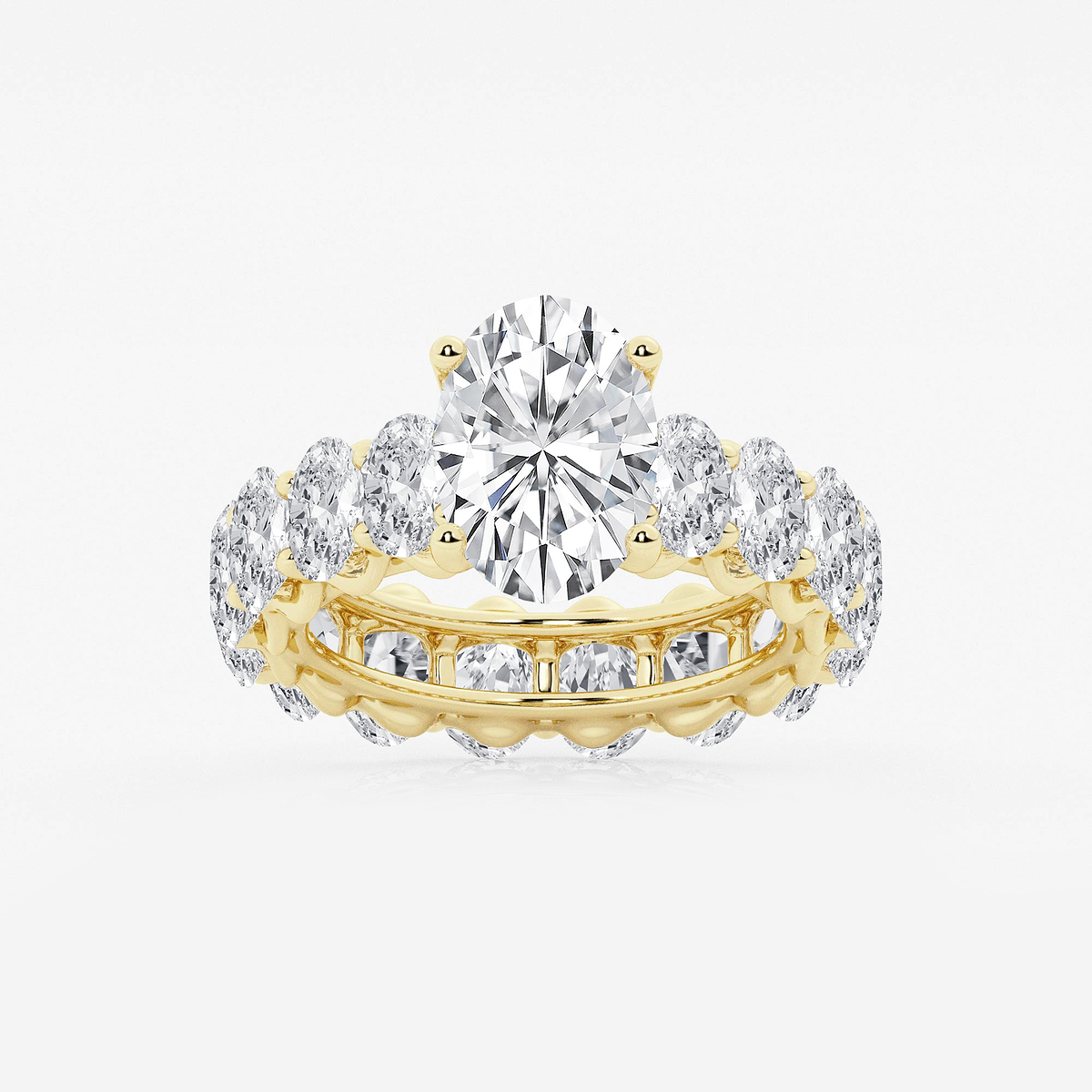 8 ctw Oval Lab Grown Diamond Eternity Engagement Ring