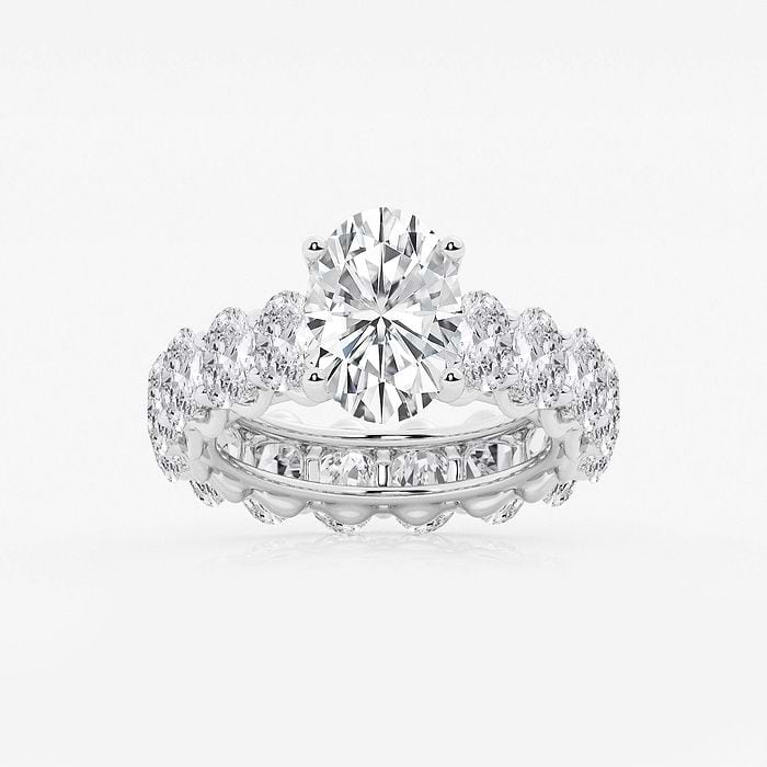 3 1/4 ctw Multi-Shape Lab Grown Diamond Scatter Fancy Side Stone Engagement Ring 14K White Gold, F, VS2