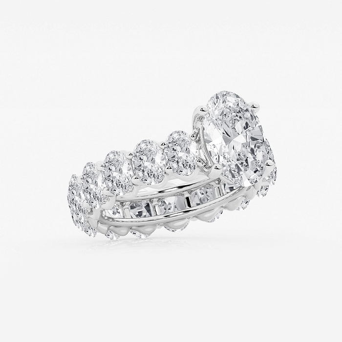 Georgia - 8 ctw Oval Lab Grown Diamond Eternity Engagement Ring