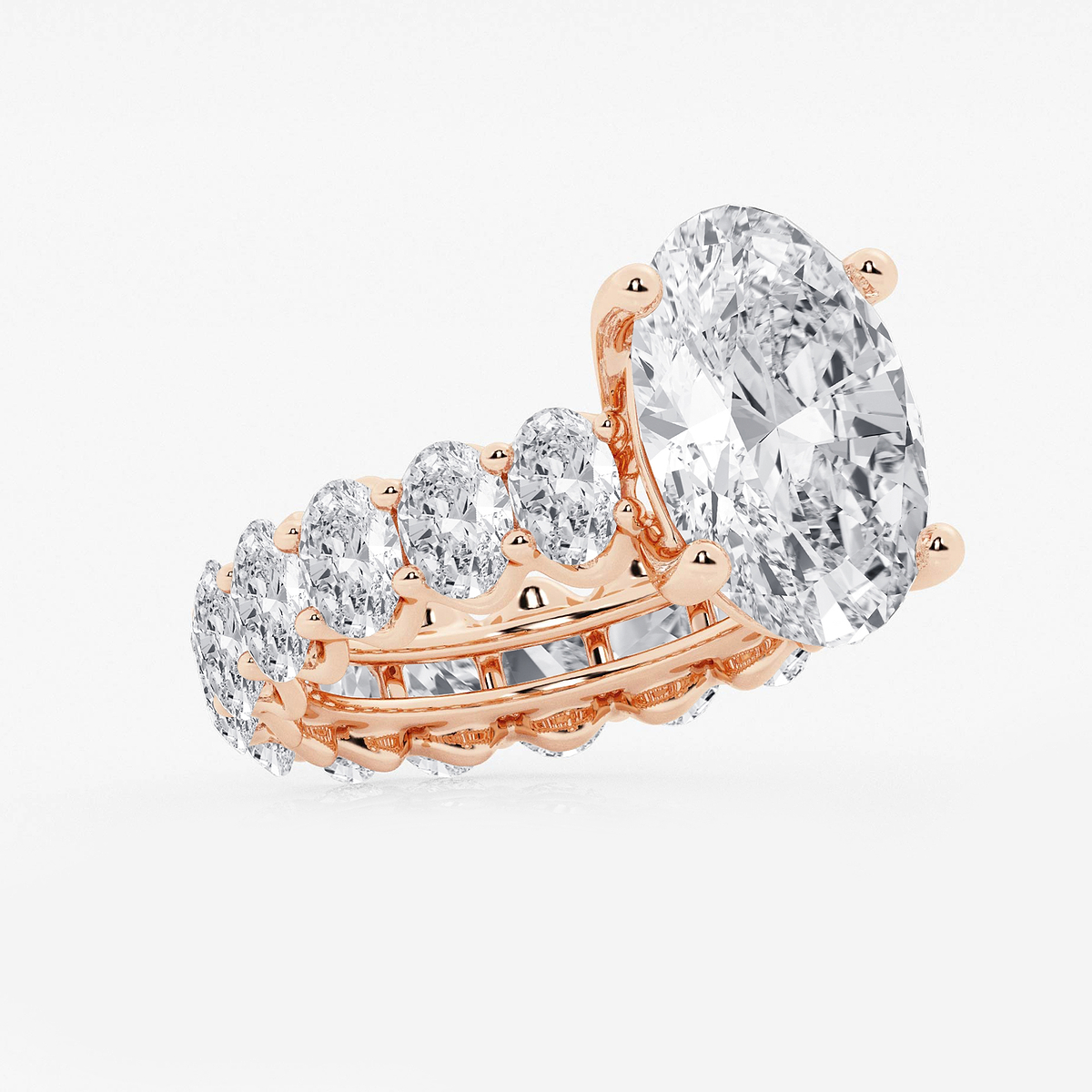 Additional Image 1 for  12 ctw Oval Lab Grown Diamond Eternity Engagement Ring
