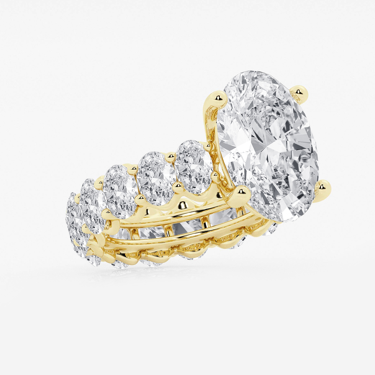 Additional Image 1 for  12 ctw Oval Lab Grown Diamond Eternity Engagement Ring