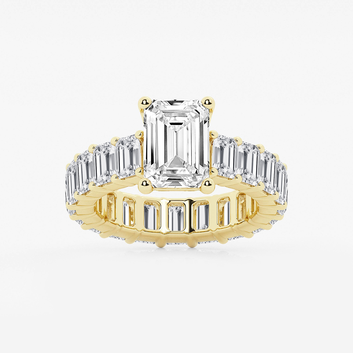 7 3/4 ctw Emerald Lab Grown Diamond Eternity Engagement Ring