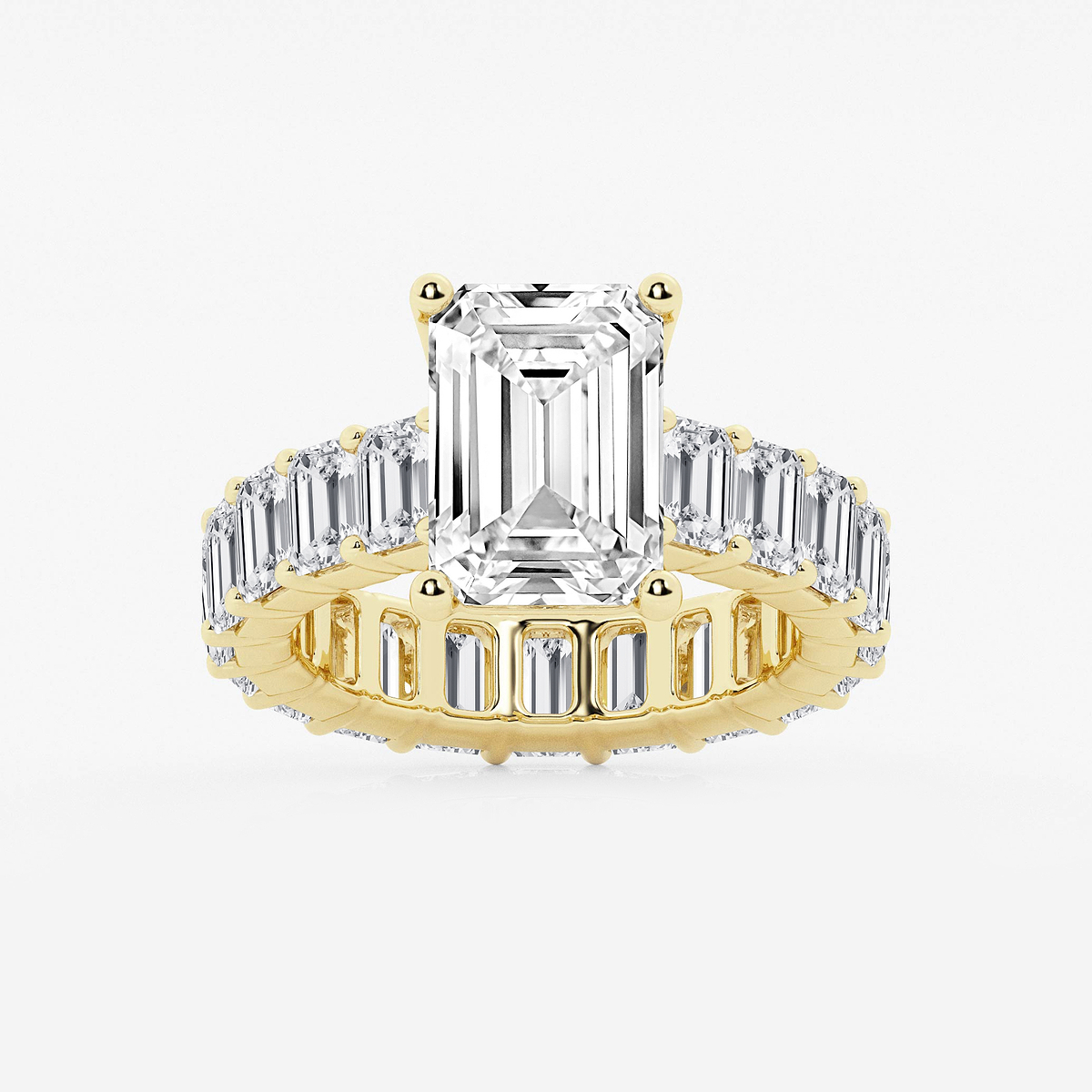 9 7/8 ctw Emerald Lab Grown Diamond Eternity Engagement Ring