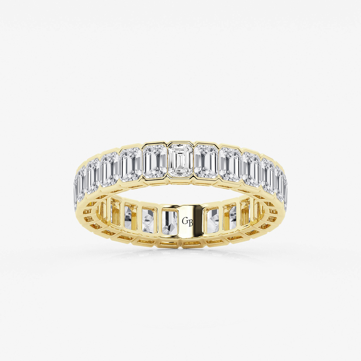 3 ctw Emerald Lab Grown Diamond Half Bezel Eternity Band - 4.2mm Width
