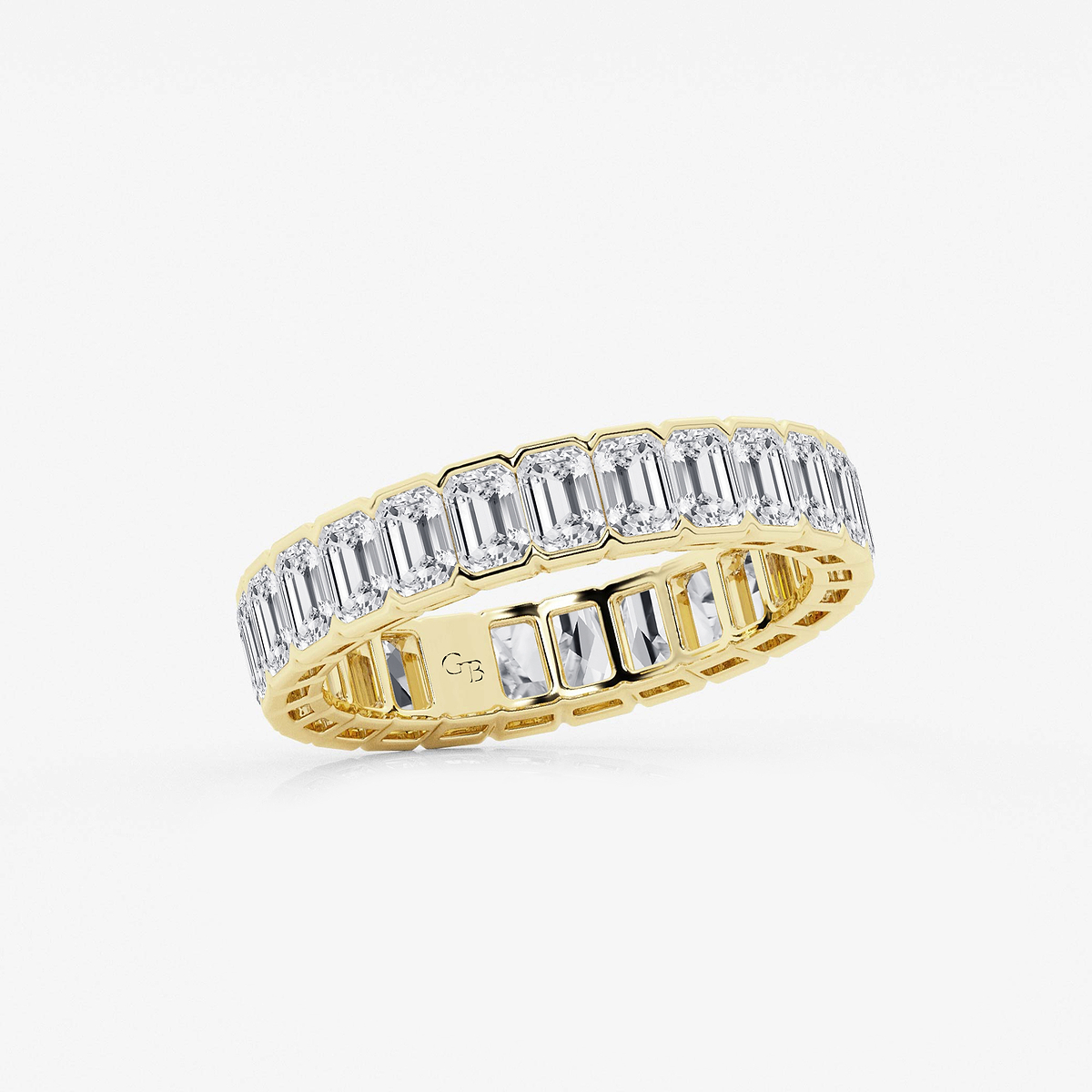 Additional Image 1 for  3 ctw Emerald Lab Grown Diamond Half Bezel Eternity Band - 4.2mm Width