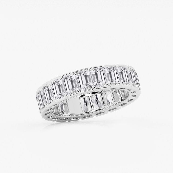 Half Bezel Emerald Eternity Band