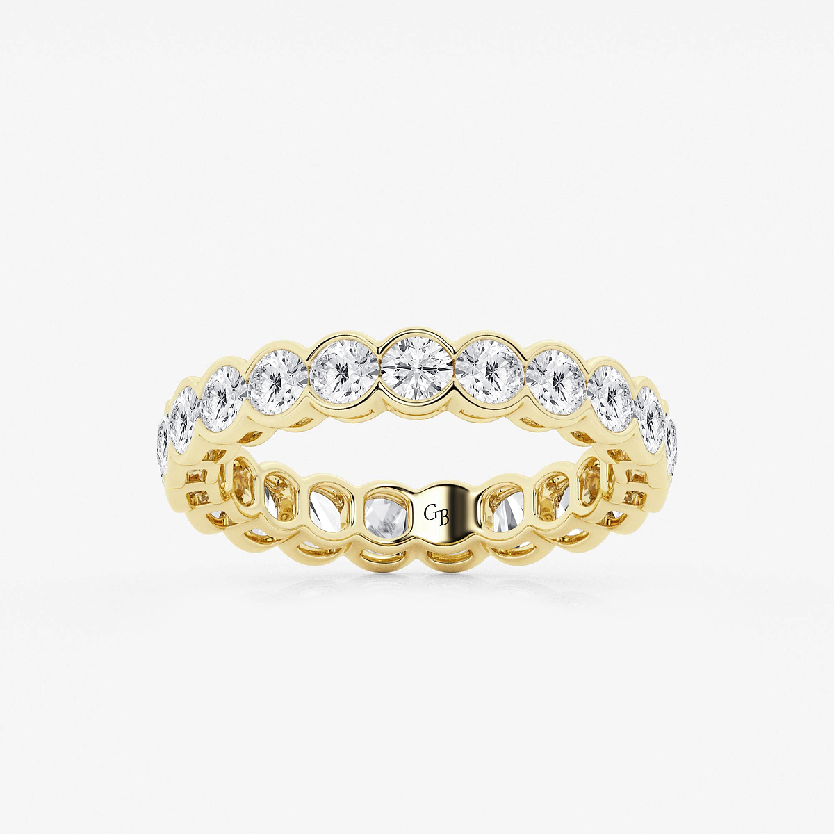 2 ctw Round Lab Grown Diamond Half Bezel Eternity Band - 3.6mm Width