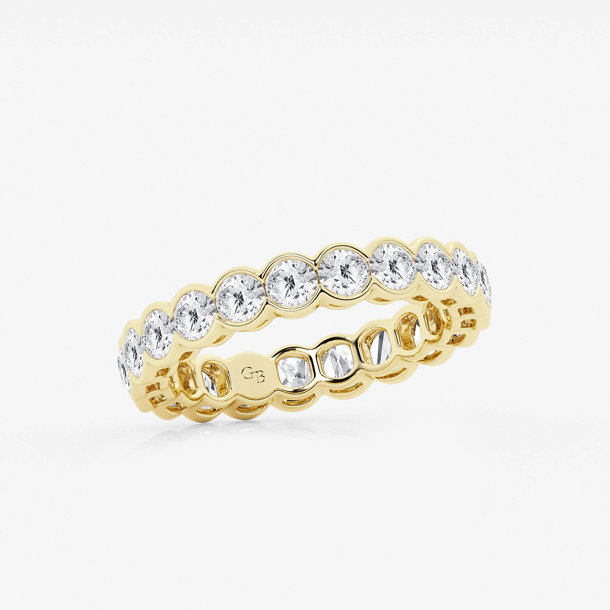 2 ctw Round Lab Grown Diamond Half Bezel Eternity Band - 3.6mm Width