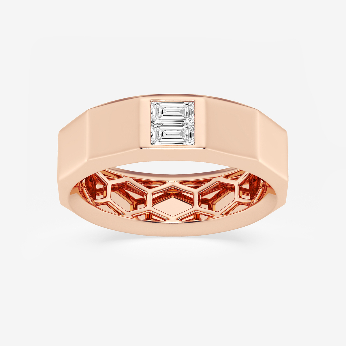 1/3 ctw Baguette Lab Grown Diamond Solitaire Faceted Wedding Band