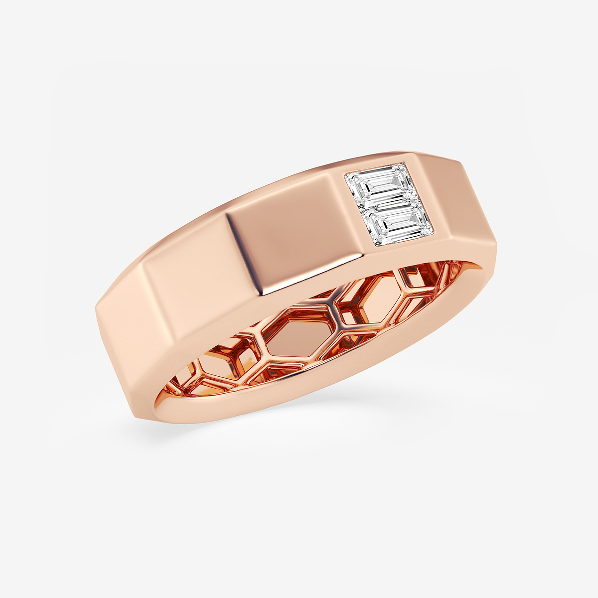 Additional Image 1 for  1/3 ctw Baguette Lab Grown Diamond Solitaire Faceted Wedding Band