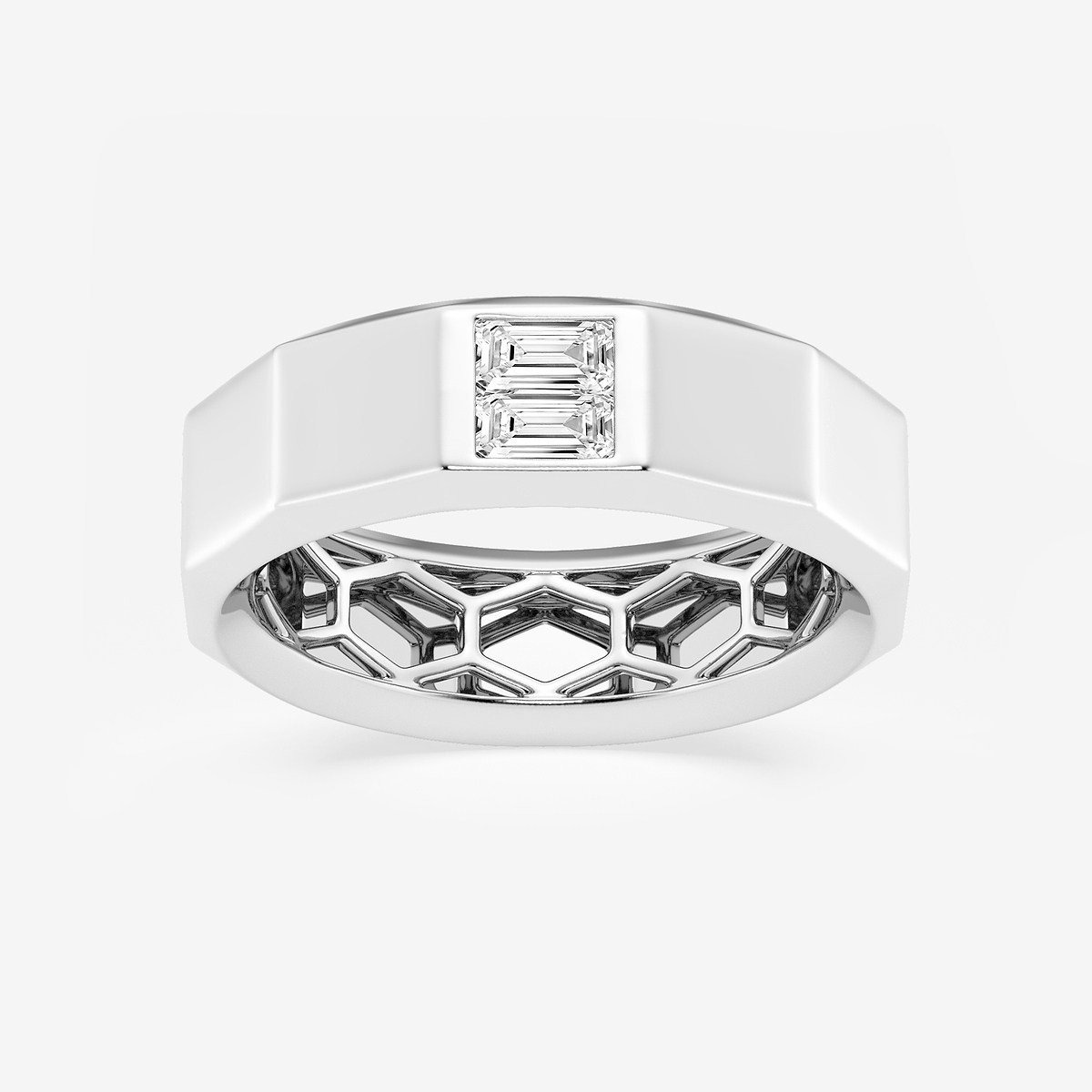 1/3 ctw Baguette Lab Grown Diamond Solitaire Faceted Wedding Band