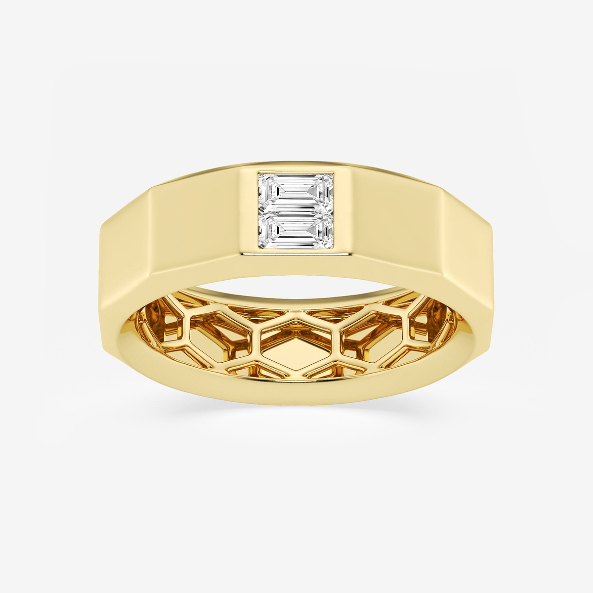 1/3 ctw Baguette Lab Grown Diamond Solitaire Faceted Wedding Band
