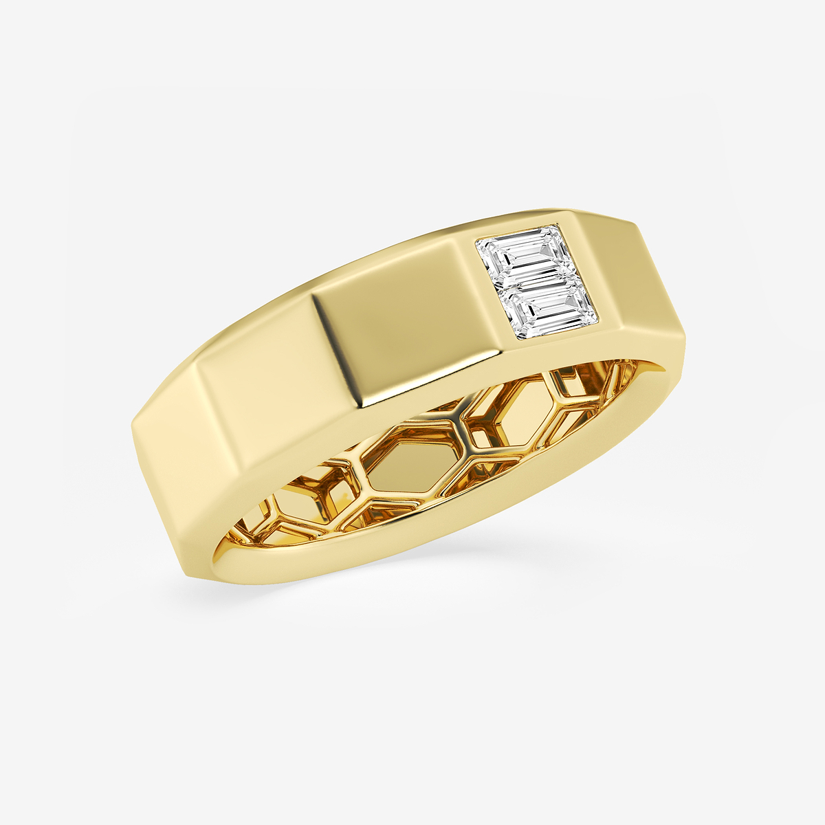 Additional Image 1 for  1/3 ctw Baguette Lab Grown Diamond Solitaire Faceted Wedding Band