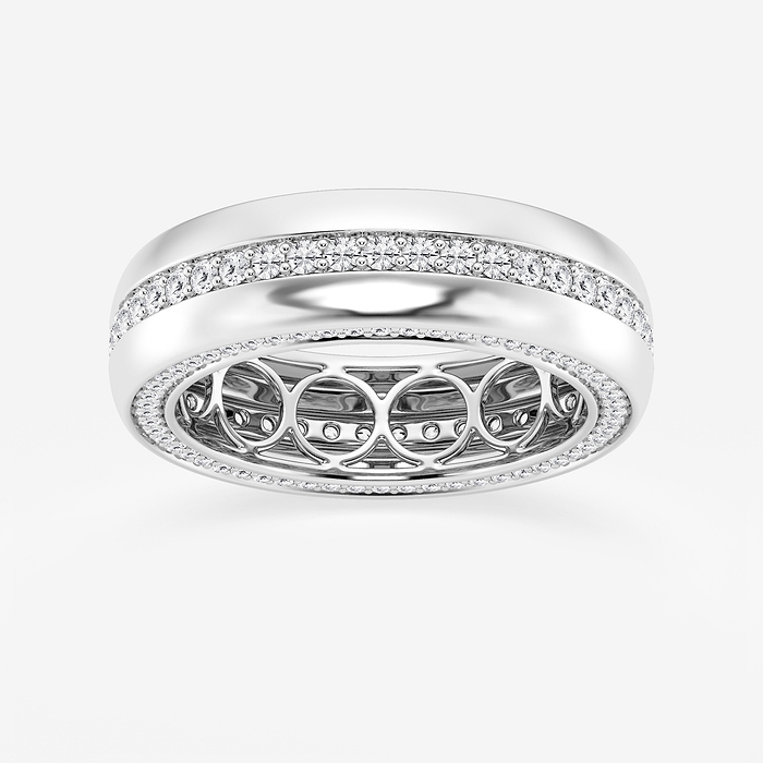 Side Diamond Band - 1 1/2 ctw Round Lab Grown Side Diamond Eternity Band - 8mm Width