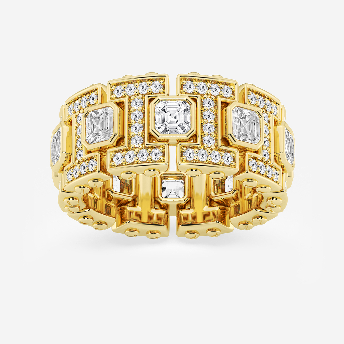 5 ctw Asscher Lab Grown Diamond Eternity Band - 11.2mm Width