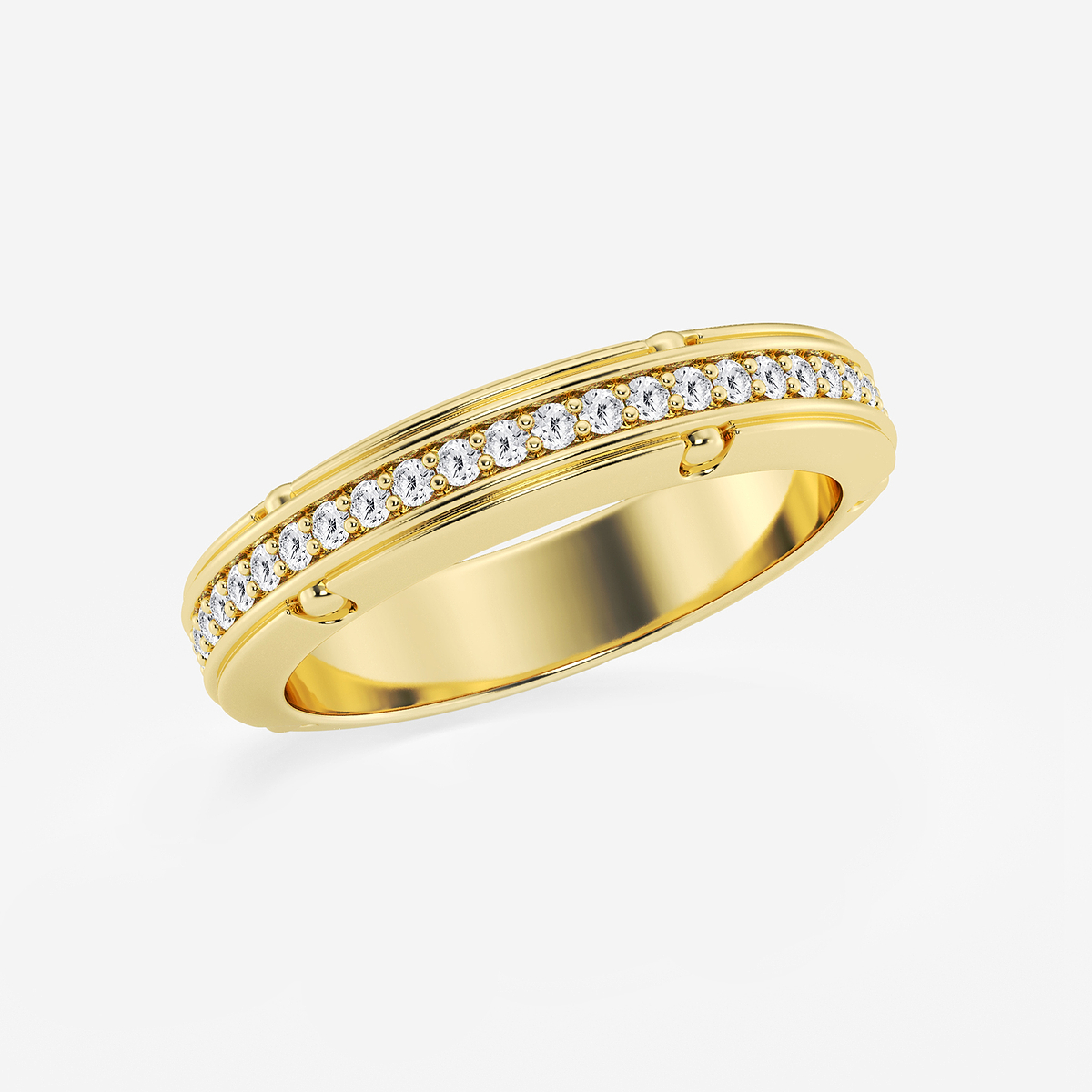 Additional Image 1 for  1/2 ctw Round Lab Grown Diamond Pave Set Eternity Band - 4.8mm Width
