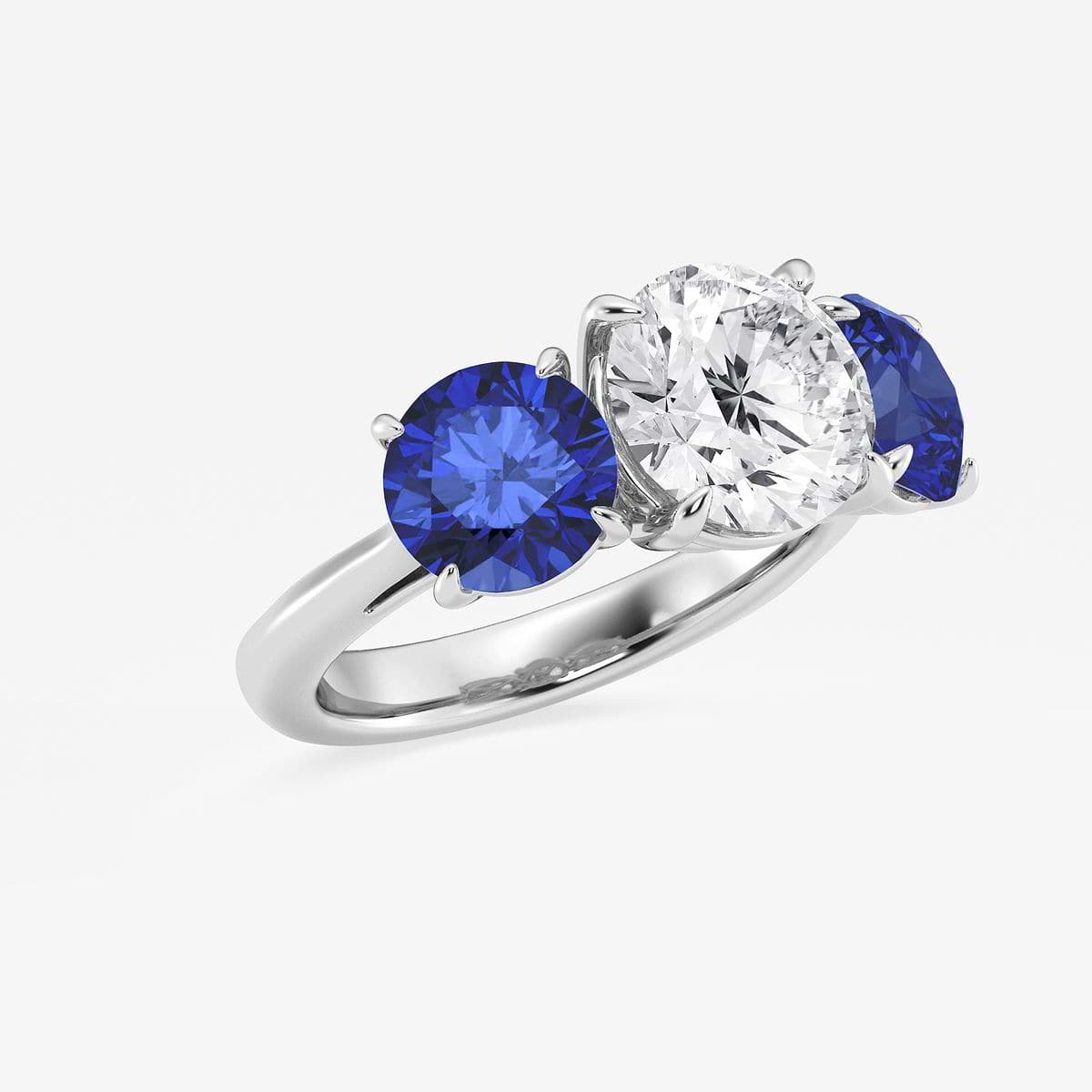Hibiscus 3 ctw Round Lab Grown Diamond and 7.2 mm Round