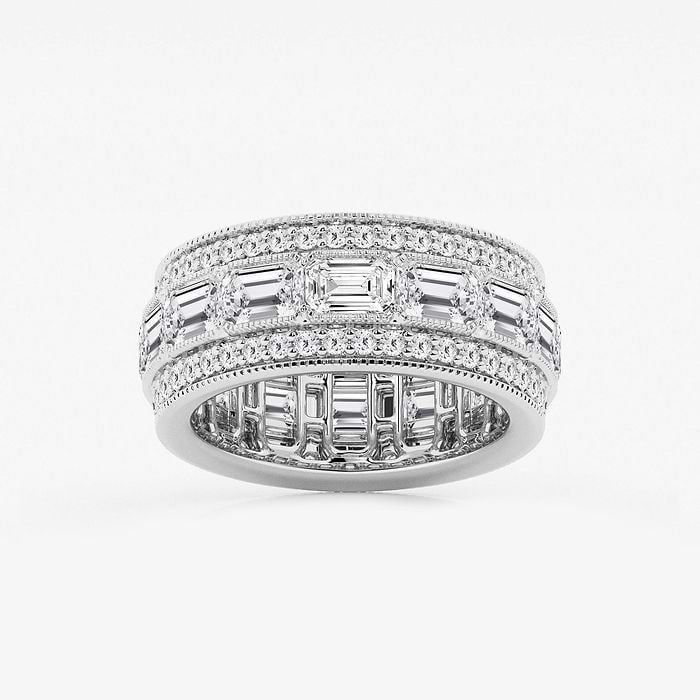 Triple Row Emerald Eternity Band