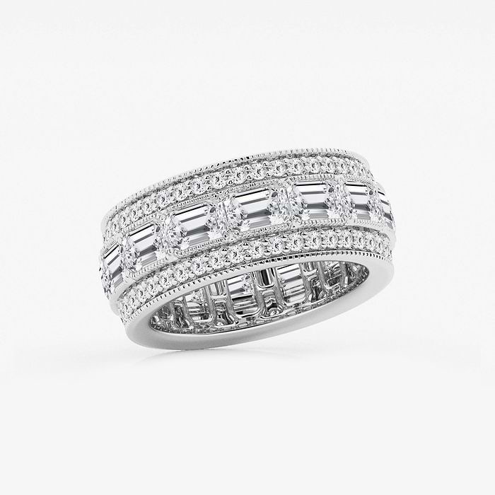 Triple Row Emerald Eternity Band