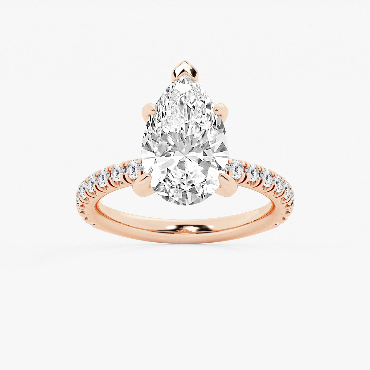 3 3/8 ctw Pear Lab Grown Diamond Side Stone Engagement Ring