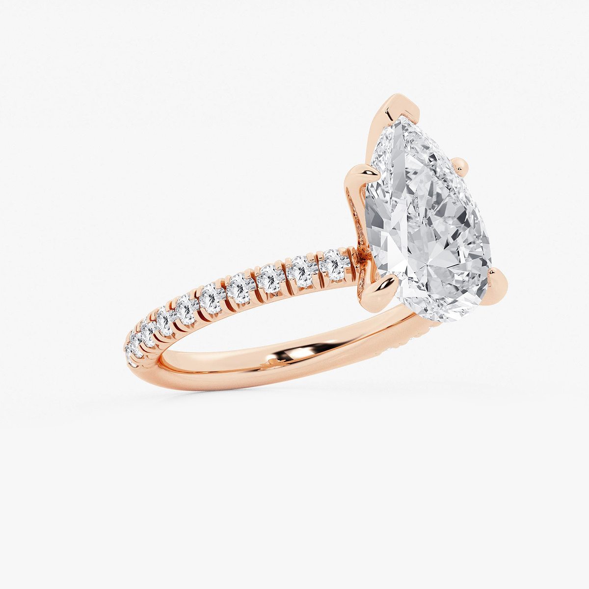 Additional Image 1 for  3 3/8 ctw Pear Lab Grown Diamond Side Stone Engagement Ring