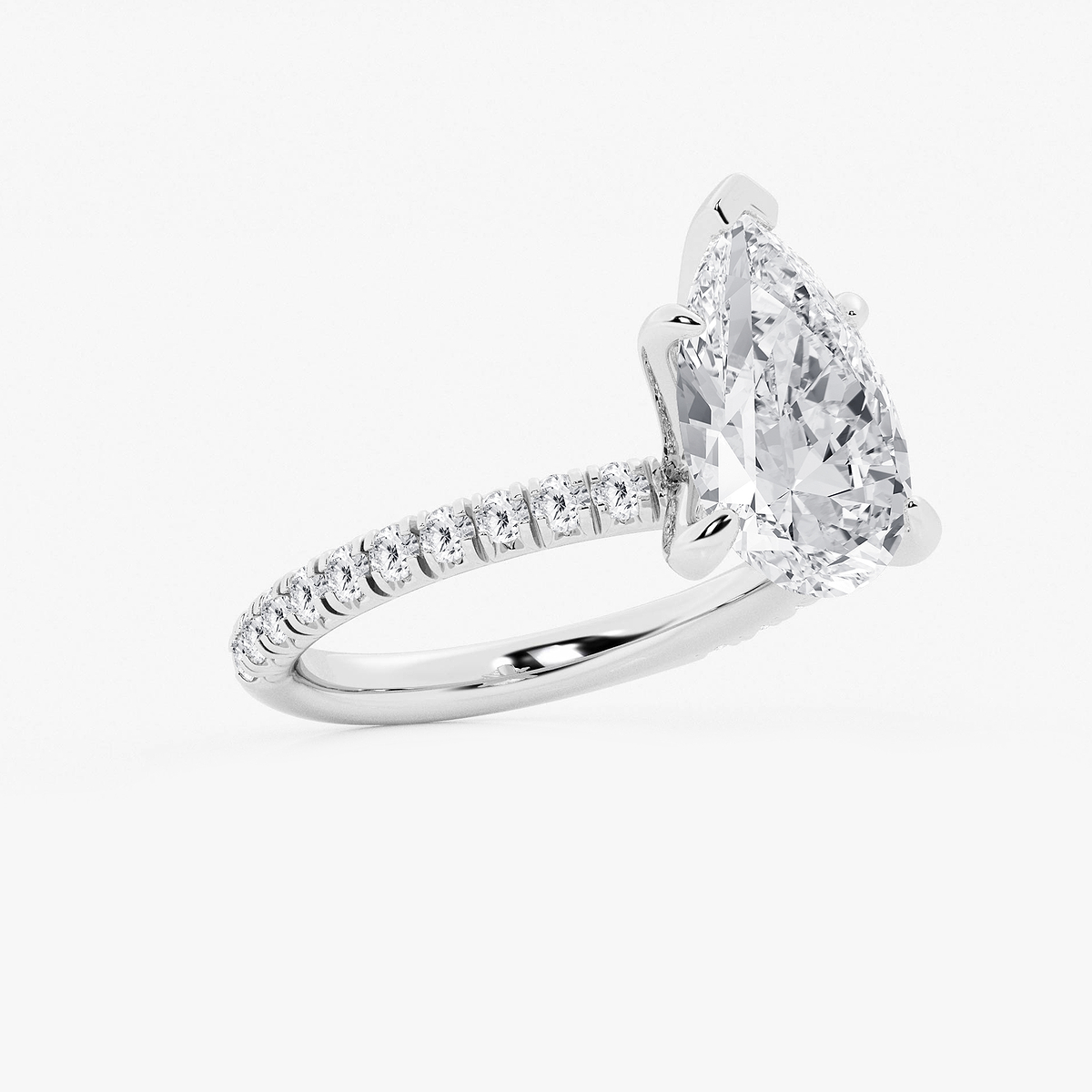 Additional Image 1 for  3 3/8 ctw Pear Lab Grown Diamond Side Stone Engagement Ring
