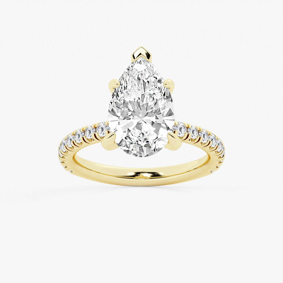 3 3/8 ctw Pear Lab Grown Diamond Side Stone Engagement Ring