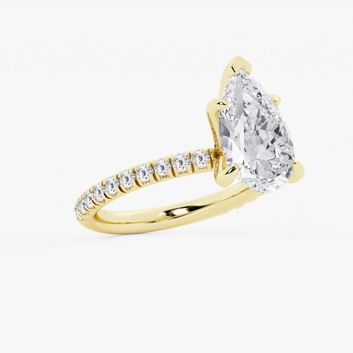 Additional Image 1 for  3 3/8 ctw Pear Lab Grown Diamond Side Stone Engagement Ring