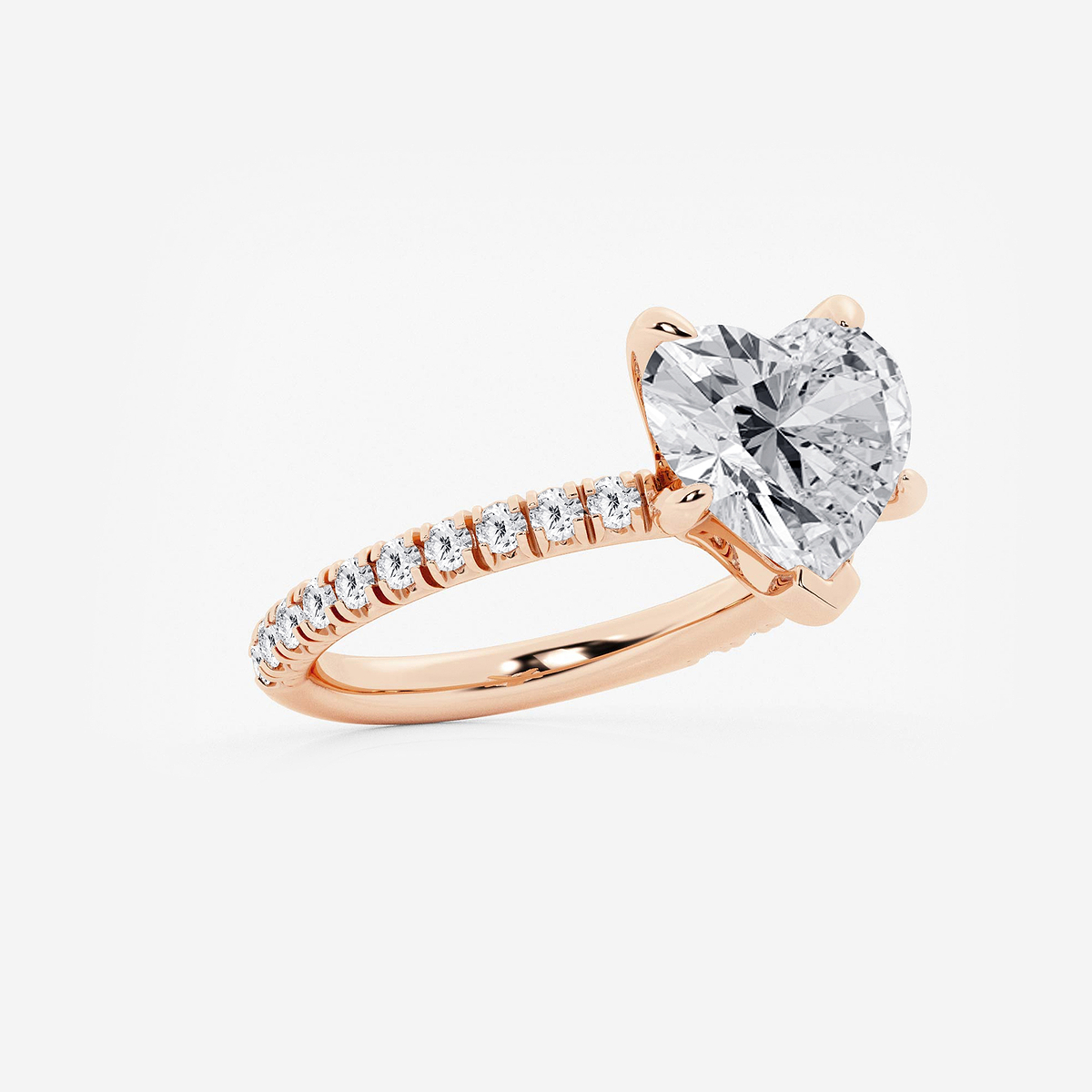 Additional Image 1 for  3 3/8 ctw Heart Lab Grown Diamond Side Stone Engagement Ring