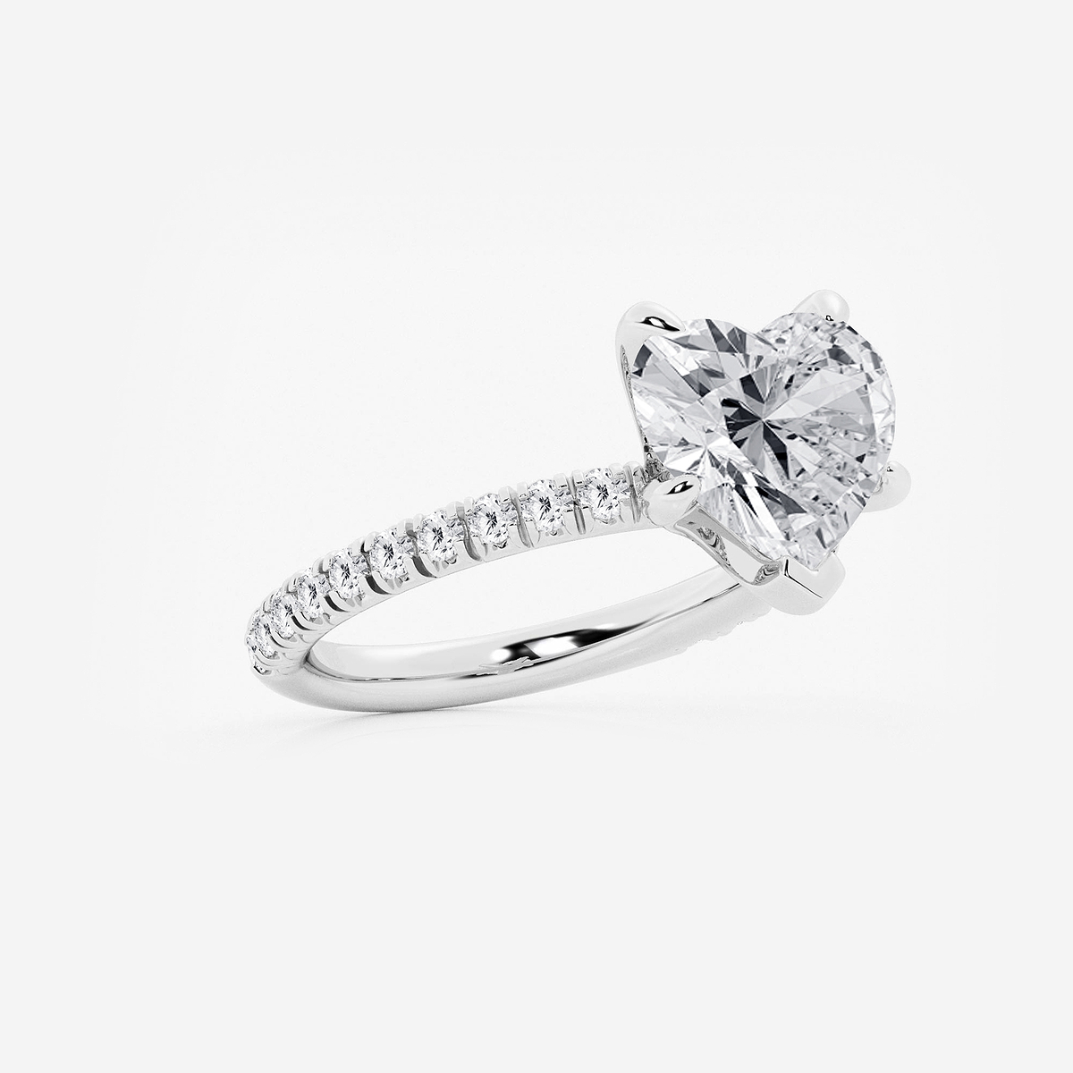 Additional Image 1 for  3 3/8 ctw Heart Lab Grown Diamond Side Stone Engagement Ring