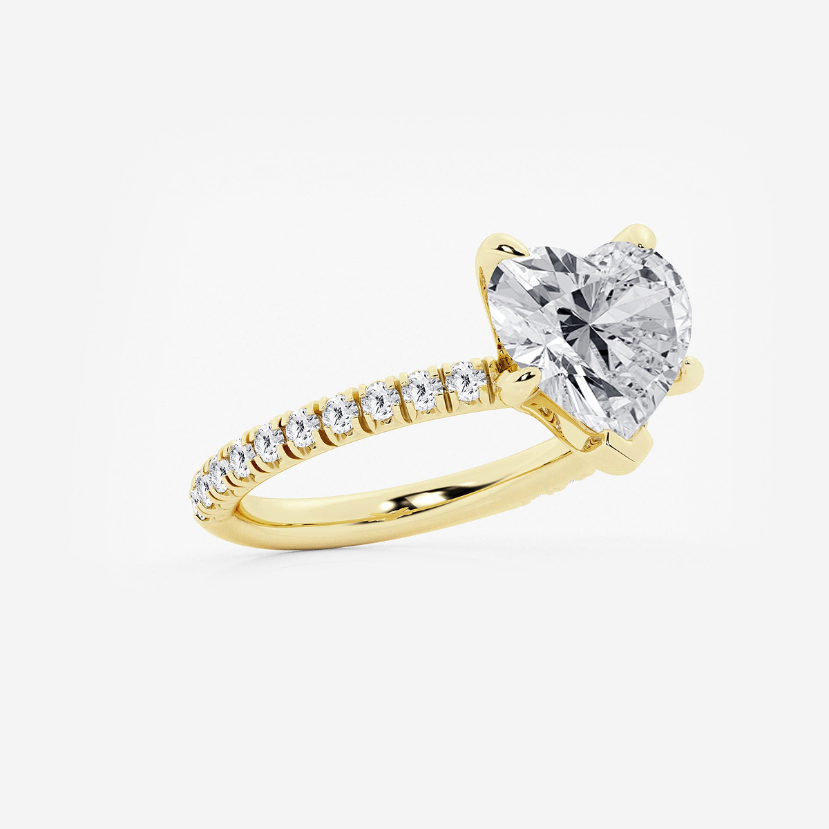 Additional Image 1 for  3 3/8 ctw Heart Lab Grown Diamond Side Stone Engagement Ring