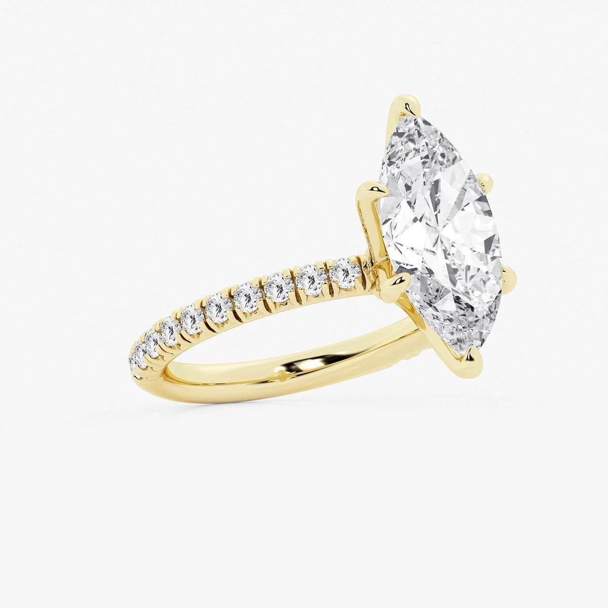 Additional Image 1 for  3 3/8 ctw Marquise Lab Grown Diamond Side Stone Engagement Ring