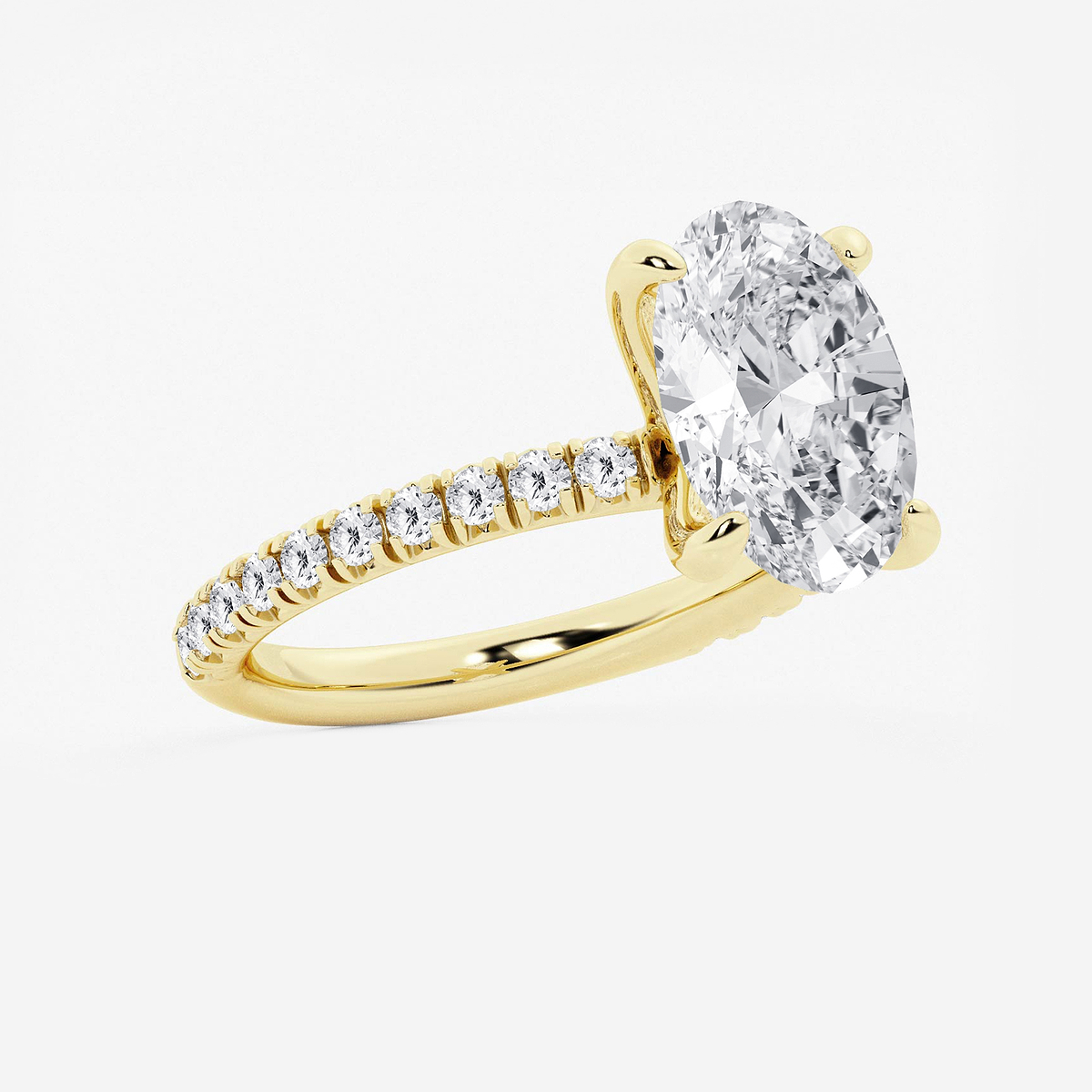 Additional Image 1 for  3 3/8 ctw Oval Lab Grown Diamond Side Stone Engagement Ring