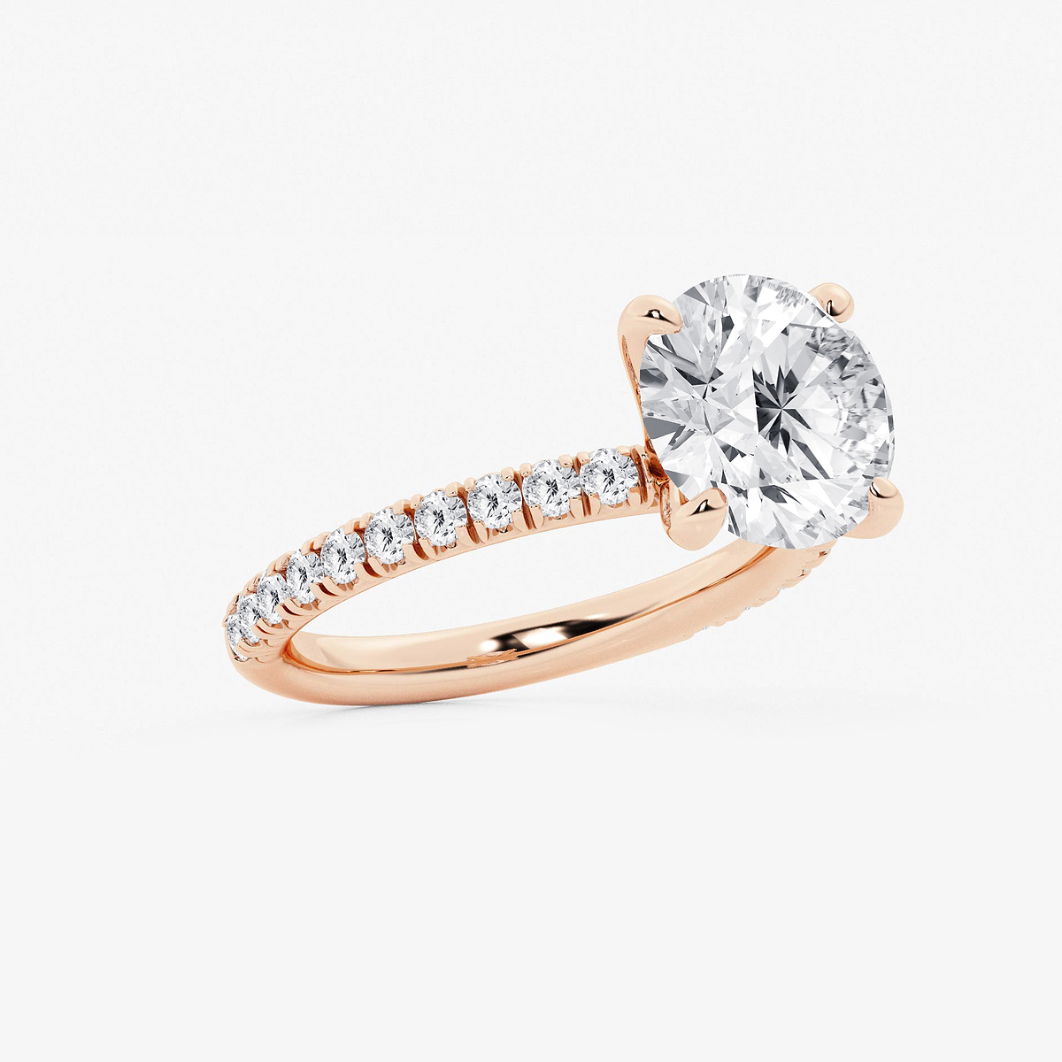Additional Image 1 for  3 3/8 ctw Round Lab Grown Diamond Side Stone Engagement Ring