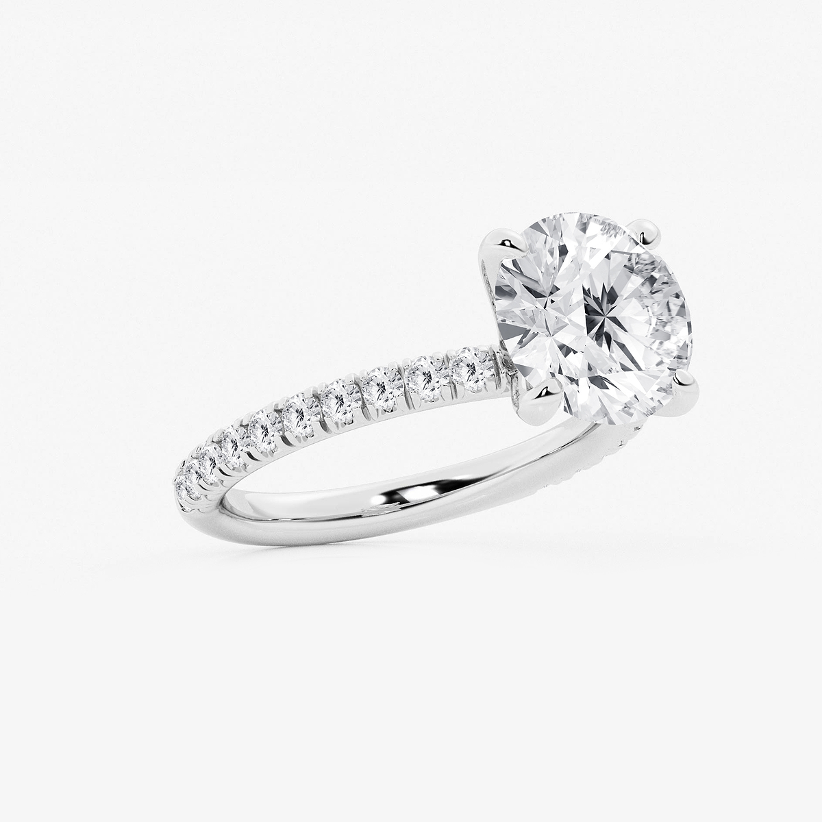 Additional Image 1 for  3 3/8 ctw Round Lab Grown Diamond Side Stone Engagement Ring