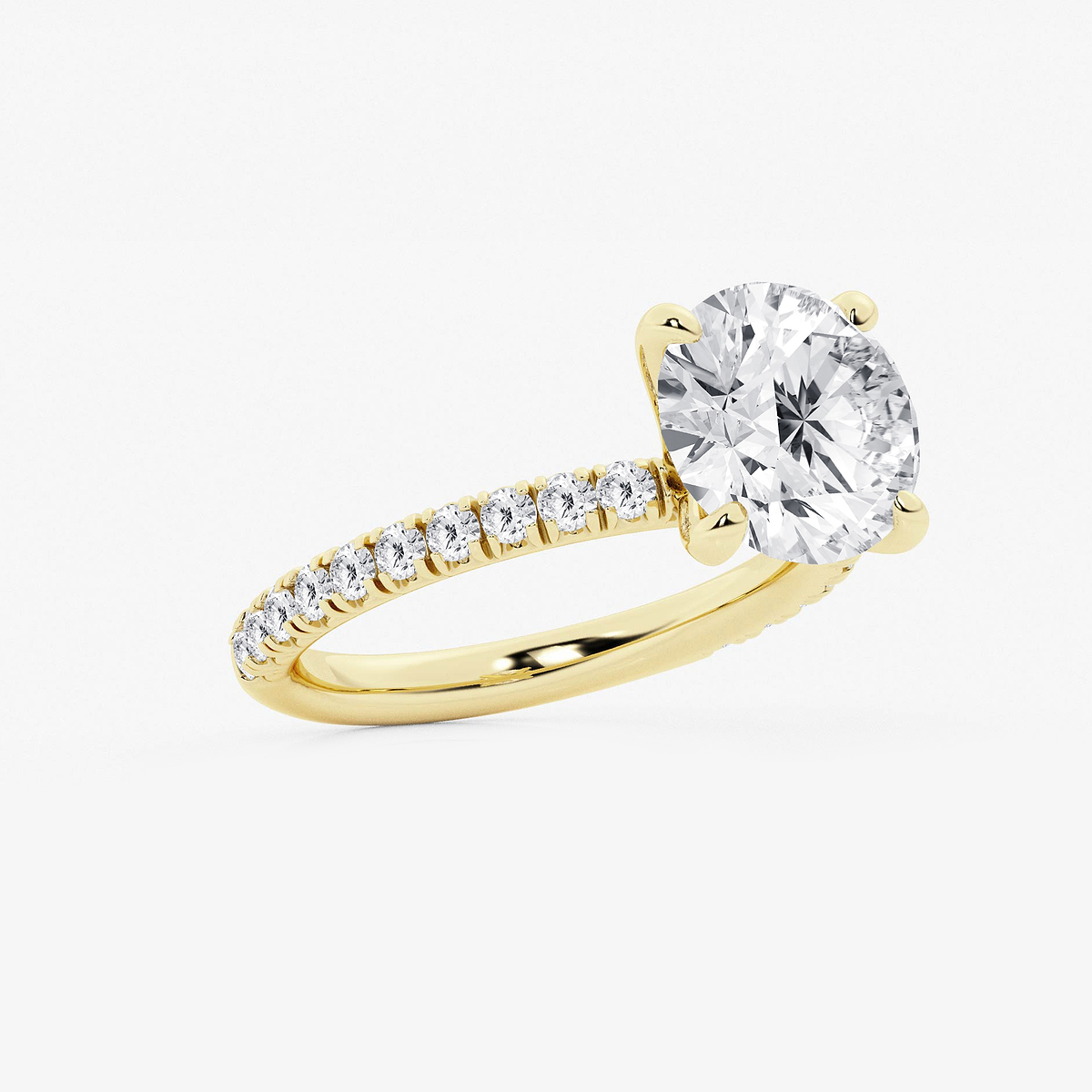 Additional Image 1 for  3 3/8 ctw Round Lab Grown Diamond Side Stone Engagement Ring