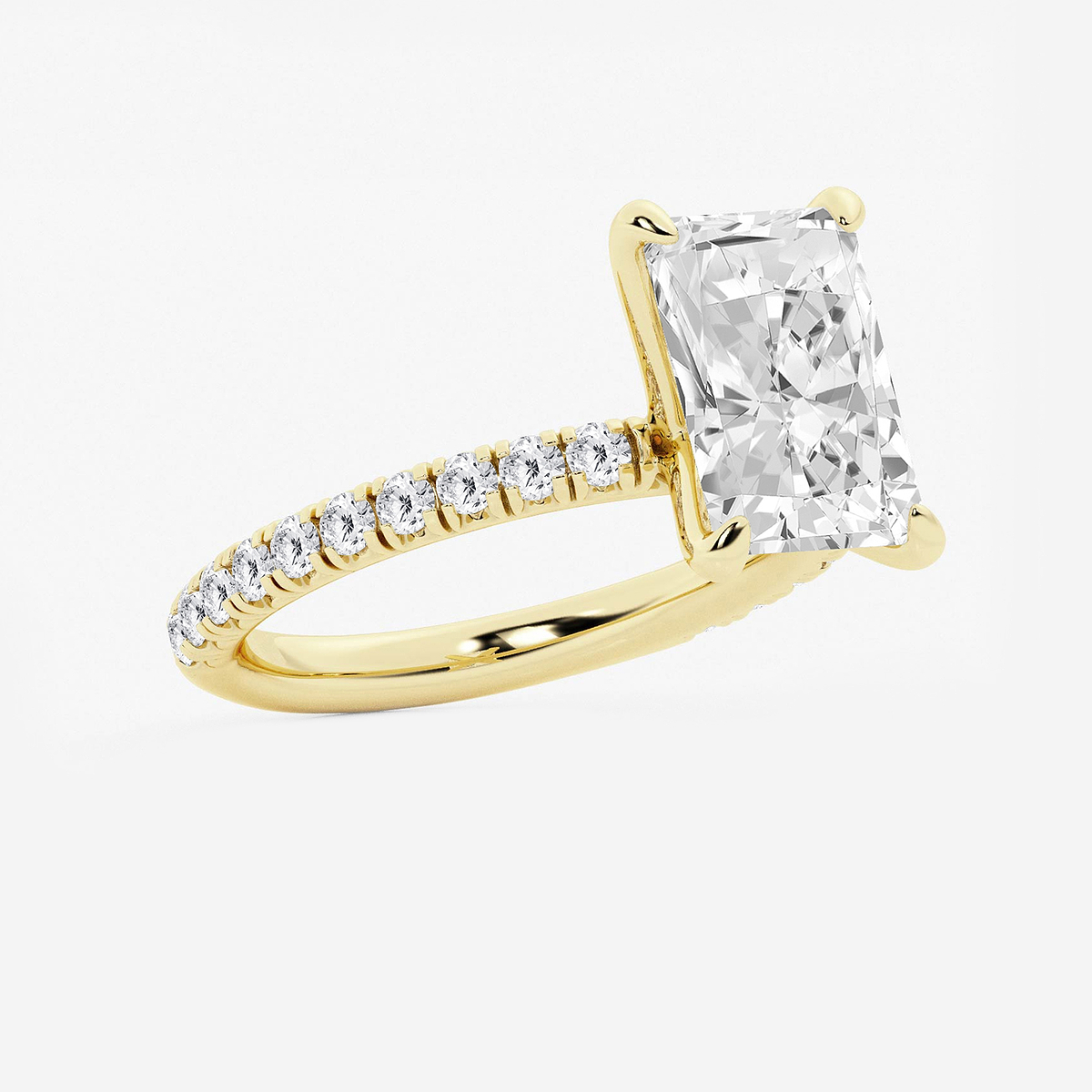 Additional Image 1 for  3 3/8 ctw Radiant Lab Grown Diamond Side Stone Engagement Ring