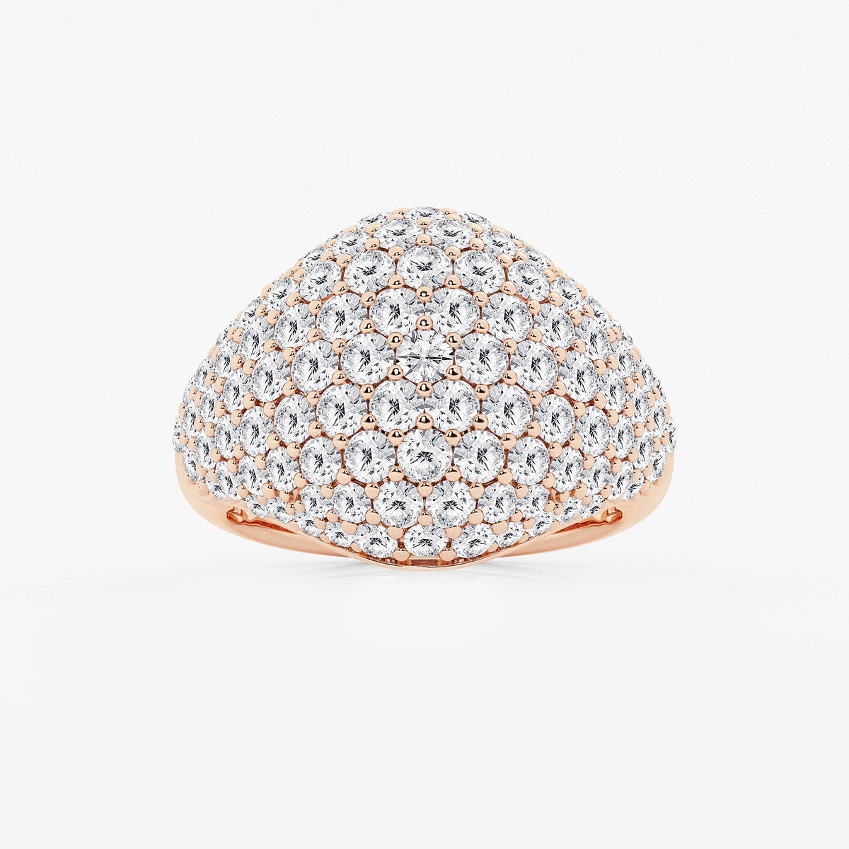 3 ctw Round Lab Grown Diamond Pave Dome Ring