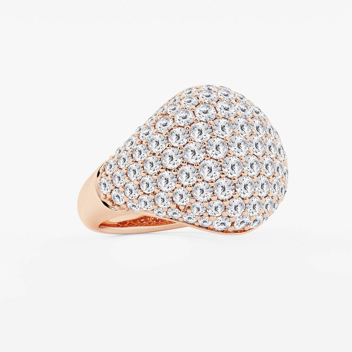 Additional Image 1 for  3 ctw Round Lab Grown Diamond Pave Dome Ring