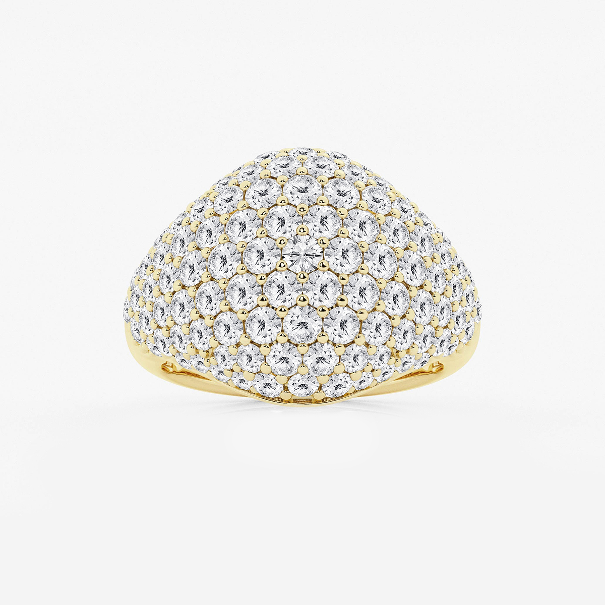 3 ctw Round Lab Grown Diamond Pave Dome Ring