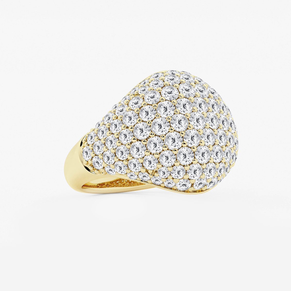 Additional Image 1 for  3 ctw Round Lab Grown Diamond Pave Dome Ring