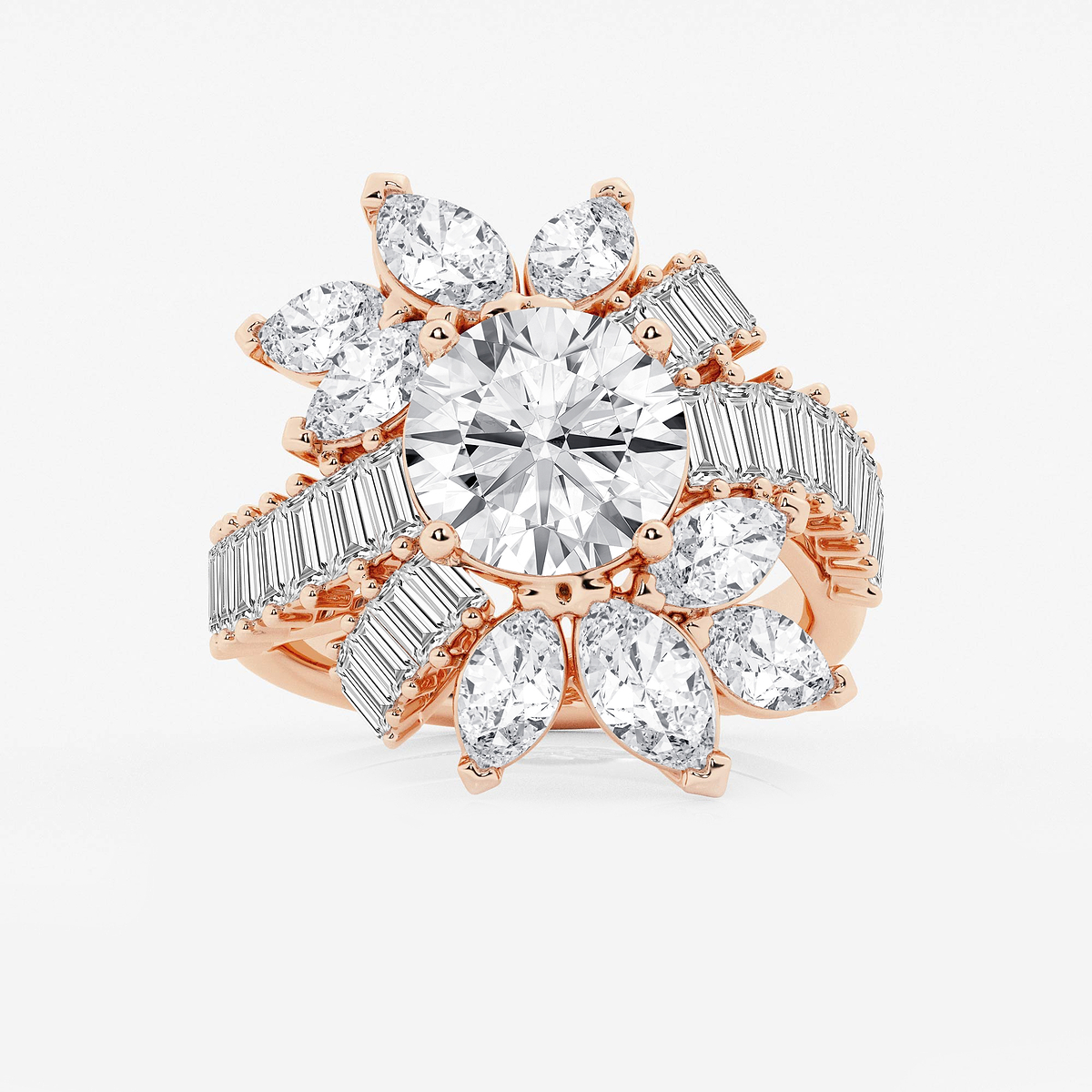 6 1/4 ctw Round Lab Grown Diamond Multi-Shape Ballerina Ring