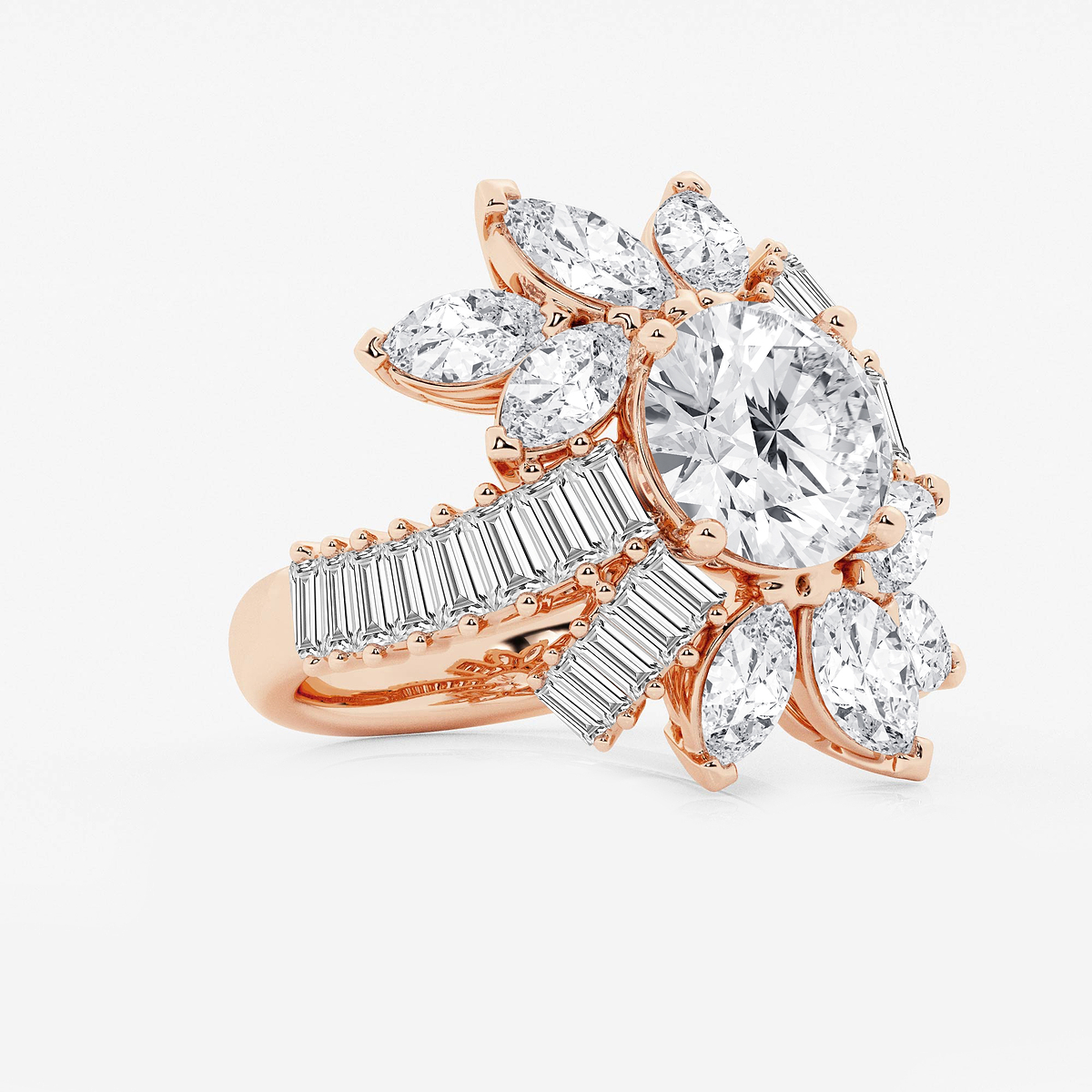Additional Image 1 for  6 1/4 ctw Round Lab Grown Diamond Multi-Shape Ballerina Ring