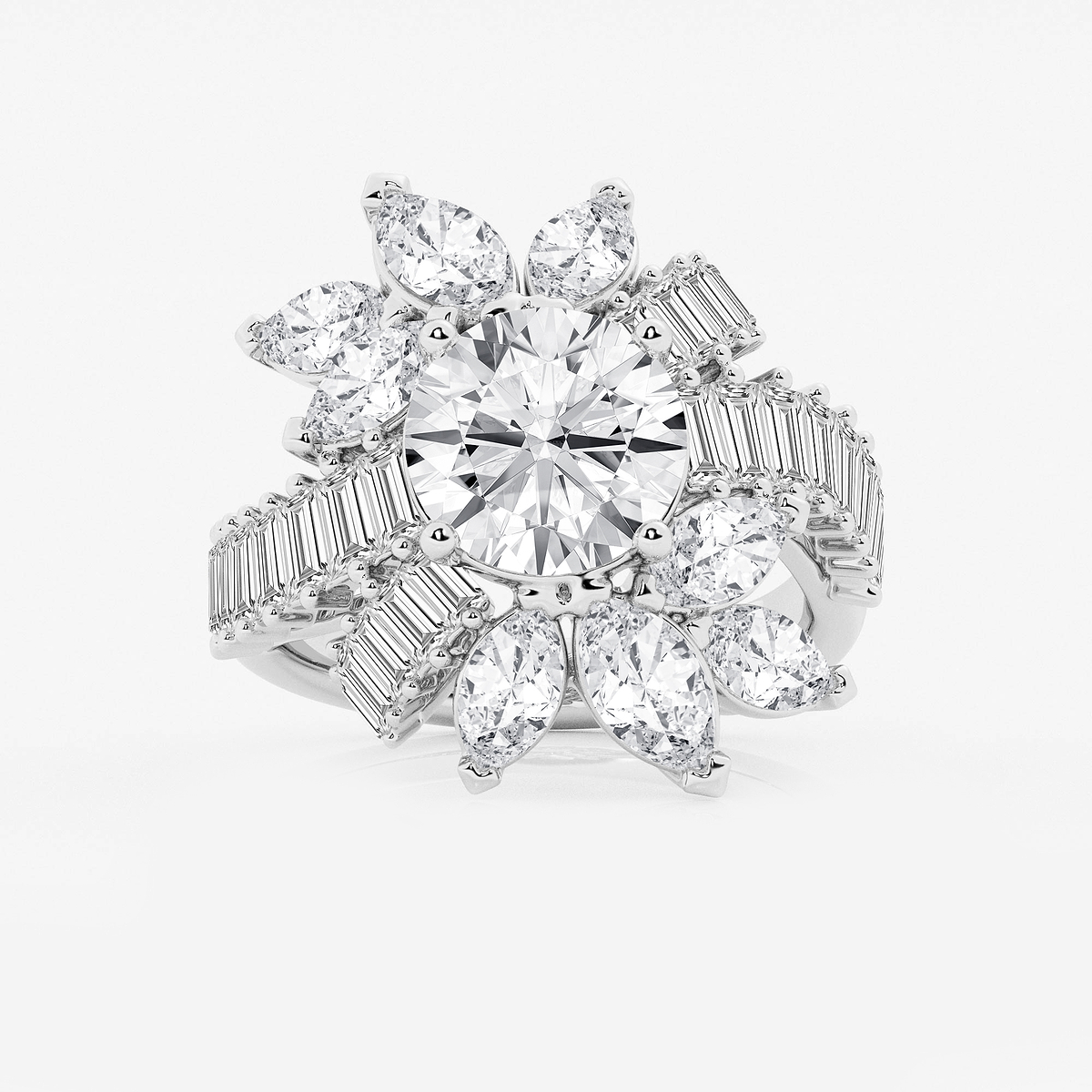 6 1/4 ctw Round Lab Grown Diamond Multi-Shape Ballerina Ring