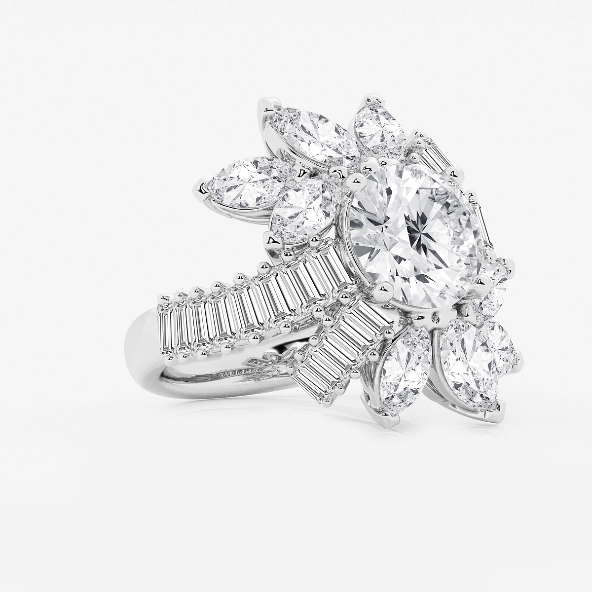 Additional Image 1 for  6 1/4 ctw Round Lab Grown Diamond Multi-Shape Ballerina Ring