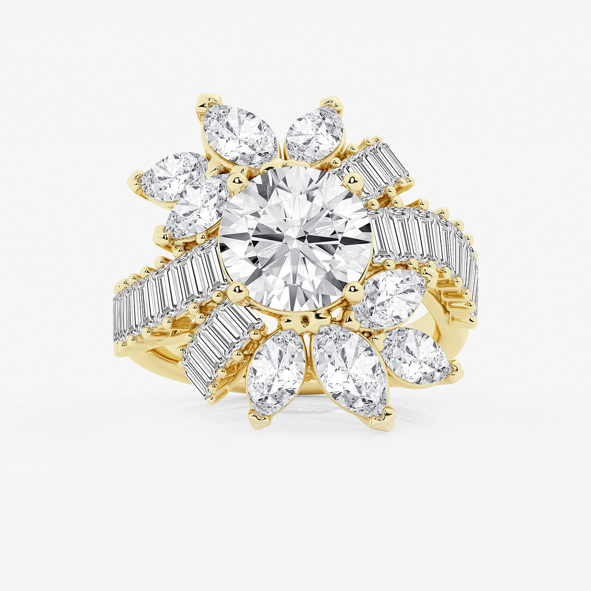 6 1/4 ctw Round Lab Grown Diamond Multi-Shape Ballerina Ring