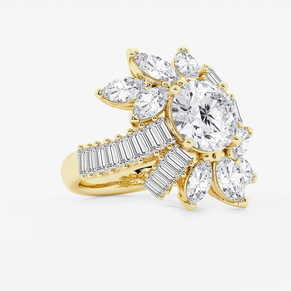 Additional Image 1 for  6 1/4 ctw Round Lab Grown Diamond Multi-Shape Ballerina Ring