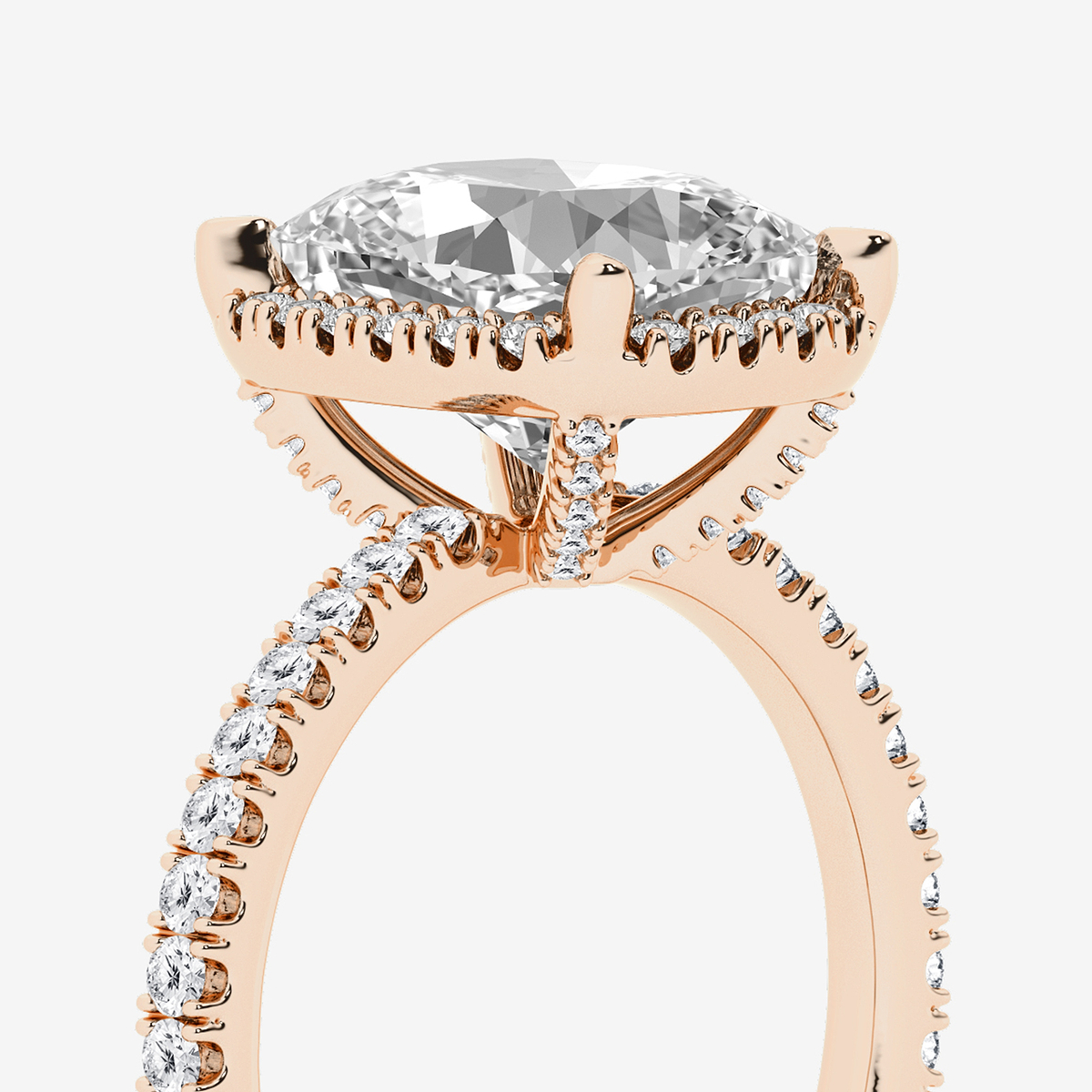 Additional Image 2 for  4 1/2 ctw Elongated Cushion Lab Grown Diamond Halo Engagement Ring