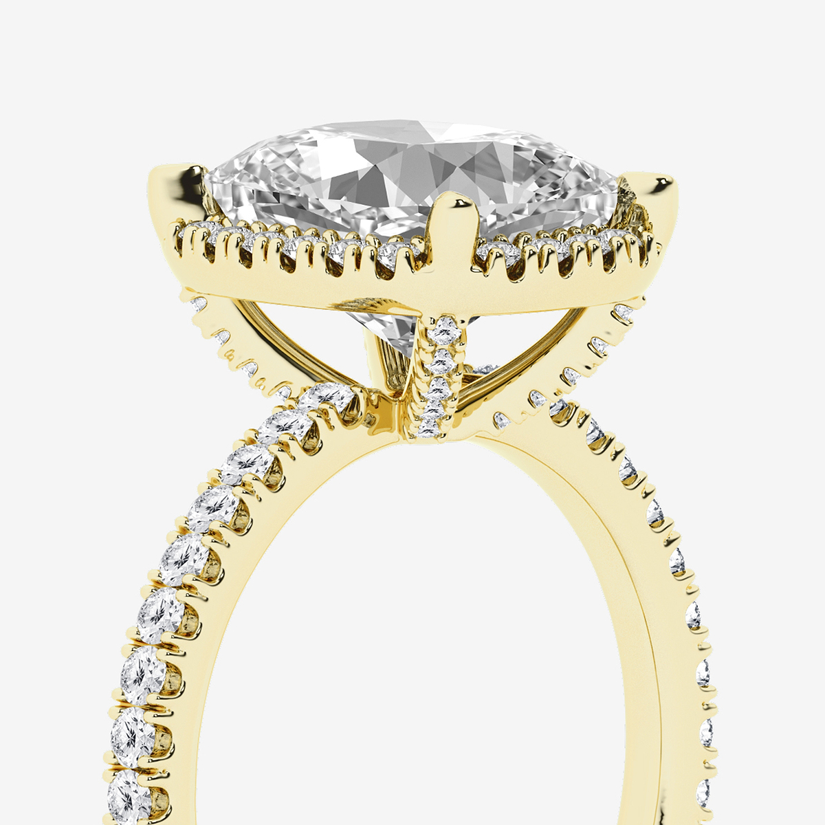 Additional Image 2 for  4 1/2 ctw Elongated Cushion Lab Grown Diamond Halo Engagement Ring